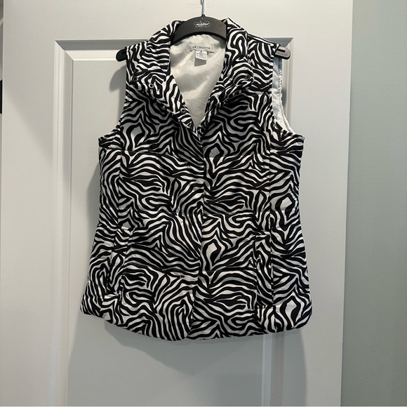Liz Claiborne Jackets & Blazers - Liz Claiborne Black and White Zebra Print Vest
